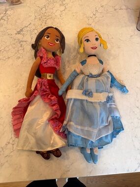 Elena of Avalor & Cinderella Plush Dolls - Soft Kids Toy Pair - 23"